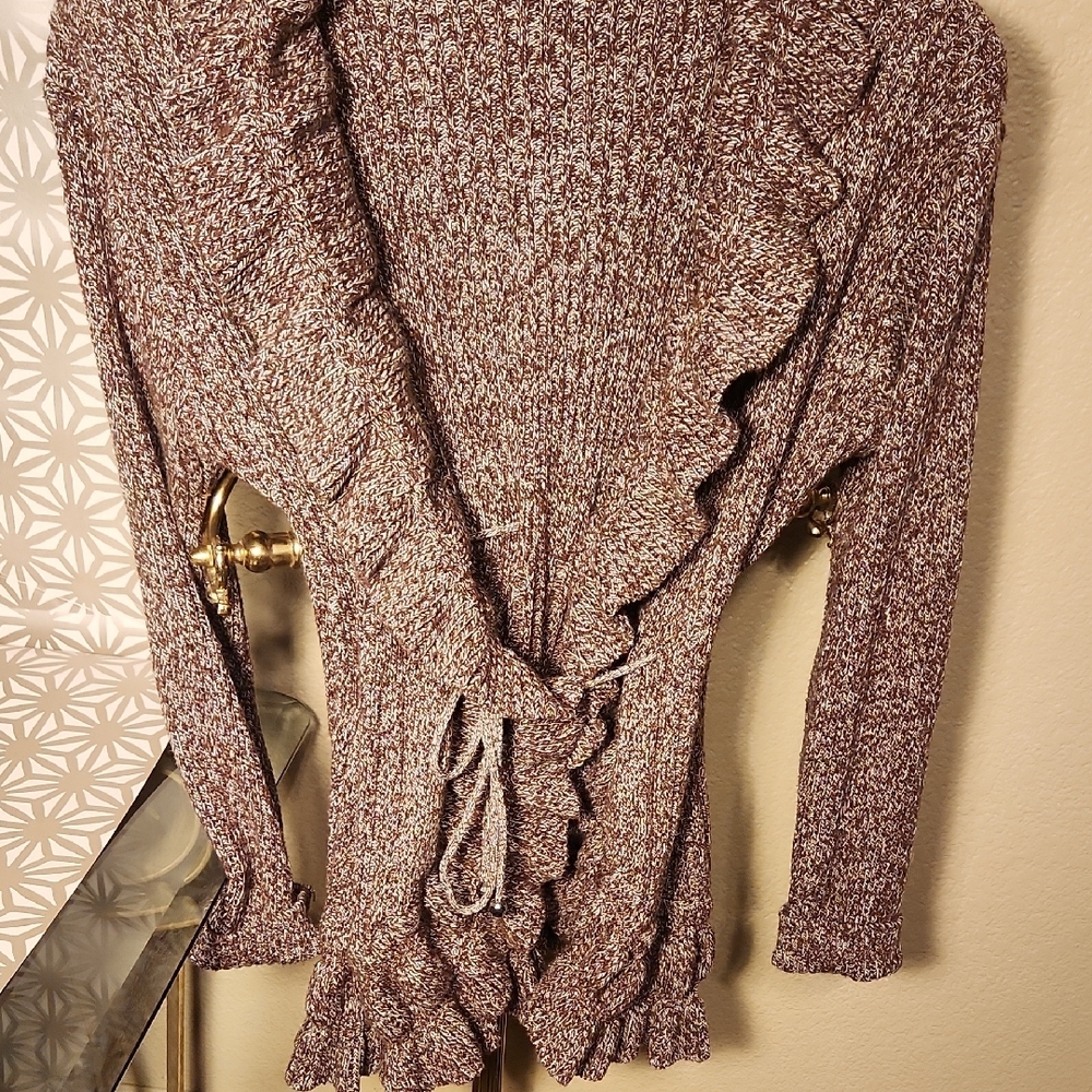 Jon & Anna Brown Ruffle Cardigan